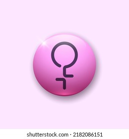 Realistic Glossy Button With Male Gender Icon. 3d Vector Element Of Blue Color With Shadow Underneath. Best For Mobile Apps, UI And Web Design. EPS 10.