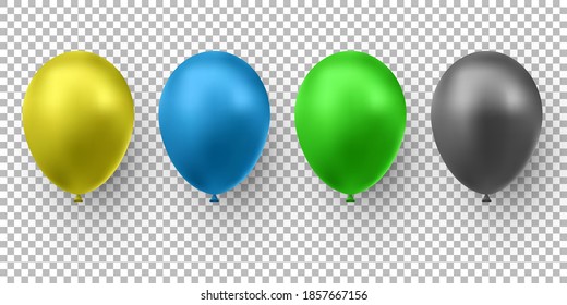 Realistic glossy color balloon. Balloons for birthday, holiday events, parties, weddings. Festival of romantic decorations. Vector illustration.