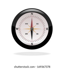 realistic glossy compass. vector illustration on white background