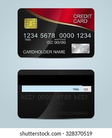 Realistic glossy credit card design concept template on the background. Abstract design for bank, business, payment history, shopping malls, e-commerce, social business, commercial work
