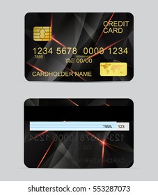 Realistic glossy credit card design concept template on the background. Abstract design for bank, business, payment history, shopping malls, e-commerce, social business, commercial work
