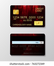 Realistic glossy credit card design concept template on the background. Abstract design for bank, business, payment history, shopping malls, e-commerce, social business, commercial work

