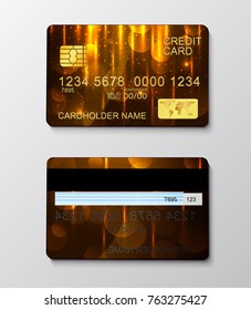 Realistic glossy credit card design concept template on the background. Abstract design for bank, business, payment history, shopping malls, e-commerce, social business, commercial work

