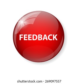 Realistic Glossy Feedback Computer Icon  Button Vector Illustration EPS10