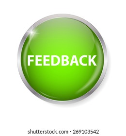 Realistic Glossy Feedback Computer Icon  Button Vector Illustration EPS10