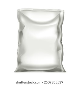 Realistic Glossy Food Chips Pillow Package Isolated On White Background. EPS10 Vector
