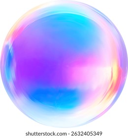 Realistic glossy glass ball.Abstract 3D light bubble with glare.Geometric abstract shape.