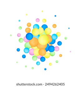 Realistic glossy gold bubbles isolated on white background. Oil drop. Golden ball. Vector texture.