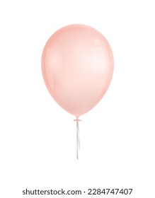 Globo rosa claro brillante realista contra ilustración vectorial de fondo blanco