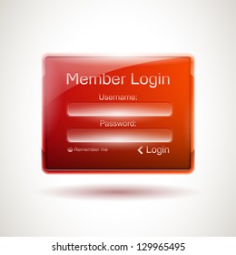 Realistic glossy login window