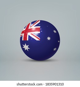 Realistic glossy plastic ball or sphere with flag of 