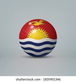 Realistic glossy plastic ball or sphere with flag of Kiribati