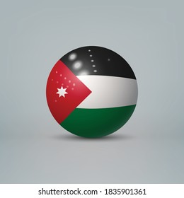 Balón o esfera plástica glosera realista con bandera de Jordania