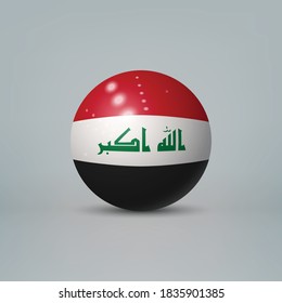 Balón o esfera plástica glosera realista con bandera de Irak