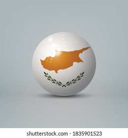 Balón o esfera plástica glosera realista con bandera de Chipre