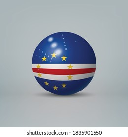 Realistische, glänzende Plastikkugel oder Kugel mit Flagge von Kap Verde