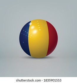 Balón o esfera plástica glosera realista con bandera de Chad