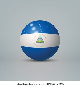Balón o esfera plástica glosera realista con bandera de Nicaragua