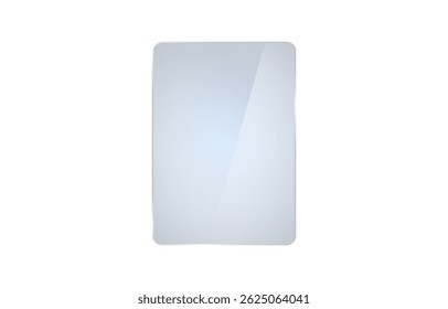 Realistic glossy plate with glare, vector png. Glass plate acrylic texture and Glass effect.