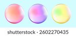 Realistic glossy  rainbow ball.Abstract 3D light bubble with glare.Geometric abstract  iridescent liquid shape.