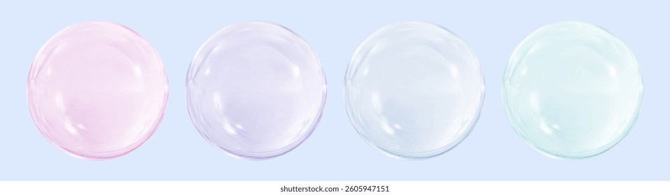 Realistic glossy  rainbow ball.Abstract 3D light bubble with glare.Geometric abstract  iridescent liquid shape.