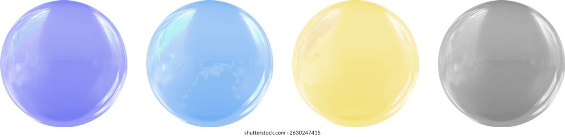 Realistic glossy  rainbow ball.Abstract 3D light bubble with glare.Geometric abstract  iridescent liquid shape.
