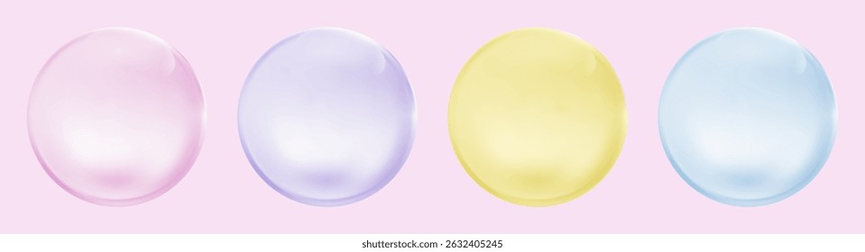 Realistic glossy  rainbow ball.Abstract 3D light bubble with glare.Geometric abstract  iridescent liquid shape.