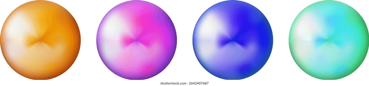 Realistic glossy  rainbow ball.Abstract 3D light bubble with glare.Geometric abstract  iridescent liquid shape.