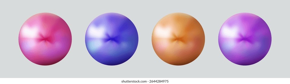 Realistic glossy  rainbow ball.Abstract 3D light bubble with glare.Geometric abstract  iridescent liquid shape.
