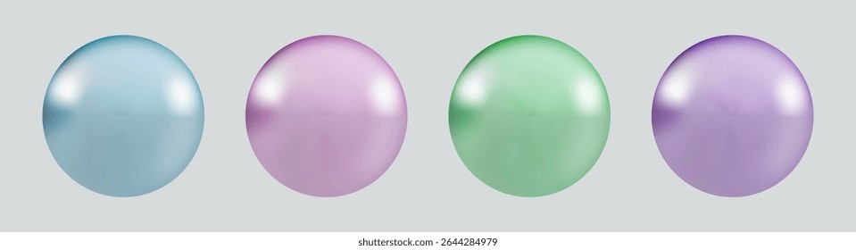 Realistic glossy  rainbow ball.Abstract 3D light bubble with glare.Geometric abstract  iridescent liquid shape.