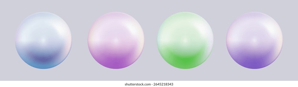 Realistic glossy  rainbow ball.Abstract 3D light bubble with glare.Geometric abstract  iridescent liquid shape.