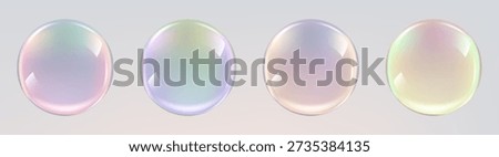 Realistic glossy  rainbow ball.Abstract 3D light bubble with glare.Geometric abstract  iridescent liquid shape.