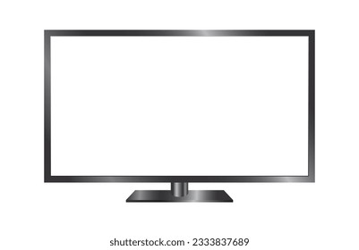 Realistic Glossy Television LED TV Mockup Isolated Vector Illustration