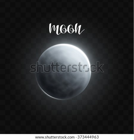 Realistic Glowing Moon Planet Isolated Glow Stock Vector