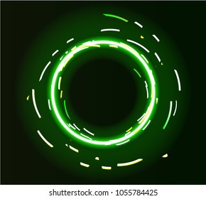 Realistic glowing neon frame.
