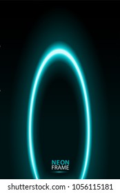 Realistic glowing neon frame.