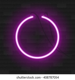 Realistic glowing neon signs. Vector illustration