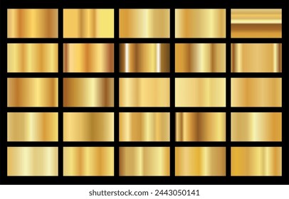 Colección de ilustración vectorial de textura de fondo dorado realista 