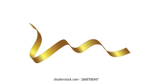 Realistic gold bow ribbon shiny satin for decoration gifts box, greetings new year , Holidays. vector illustration isolated on white background.