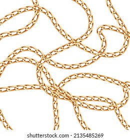 Realistic gold chain vector isolated on white background	