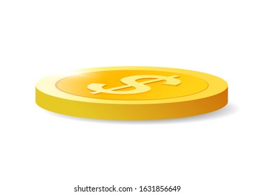 Realistic Gold coin. Metallic coin. Vector illustration