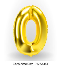 Realistic Gold Color Inflatable Air Balloon Figure 0. Vector Illustration. EPS10