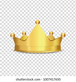 Realistic Gold crown isolated on background. Vector illustration