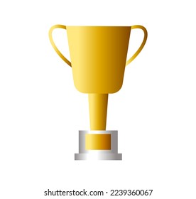 Señal realista de la copa de oro. Ilustración vectorial