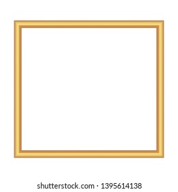 Realistic gold frame on white background. Perfect for your presentations, design for headline, logo and sale banner.