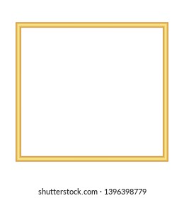 Realistic gold frame on white background. Perfect for your presentations, design for headline, logo and sale banner.