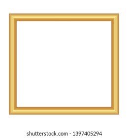 Realistic gold frame on white background. Perfect for your presentations, design for headline, logo and sale banner.