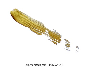 Realistic gold glitter painting brush. Hand drawing vector illustration.