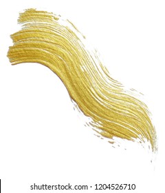 Realistic gold glitter painting brush. Hand drawing vector illustration.