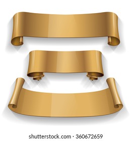 Realistic Gold Glossy vector ribbon for your design project